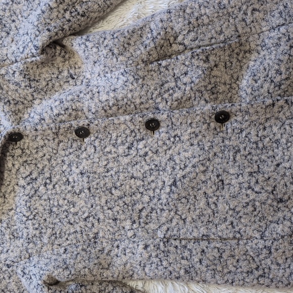 Cole Haan Grey Wool Blend Asymmetrical Walker Long Coat Size 2 - Picture 6 of 17